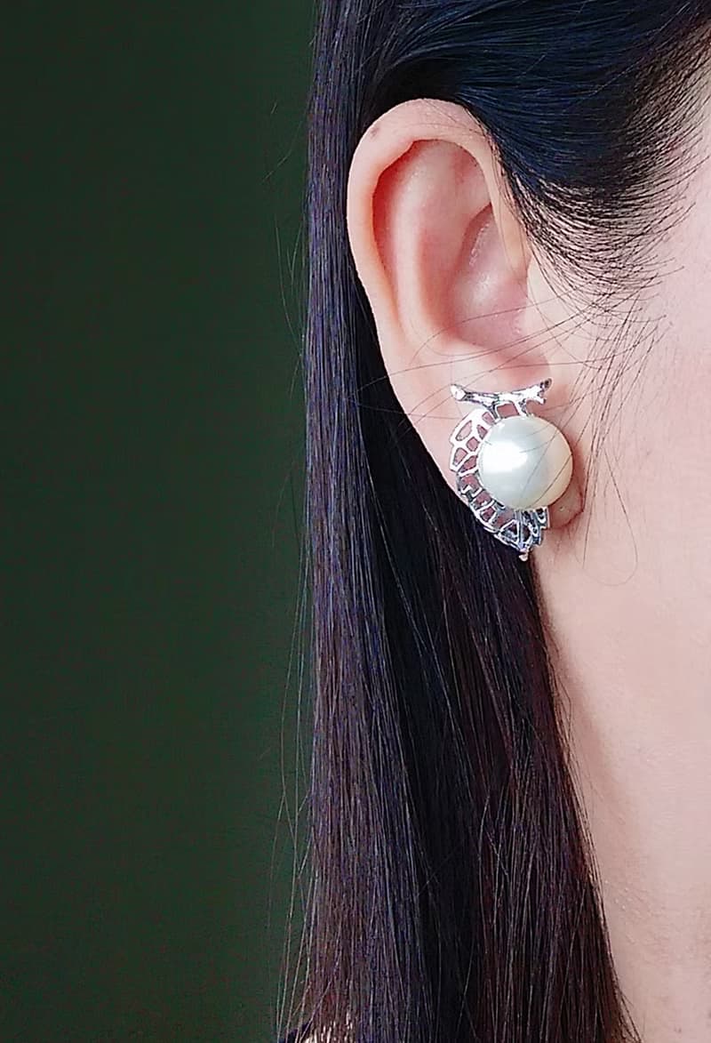 Vintage Jewelry SARAH COV Nature's Pearl  夾式耳環