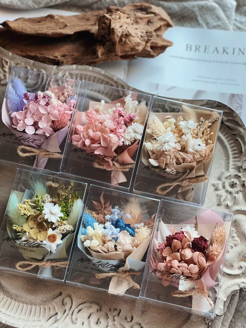 - WM - 迷你花盒 買十送一 乾燥花花束 婚禮小物 母親節花禮