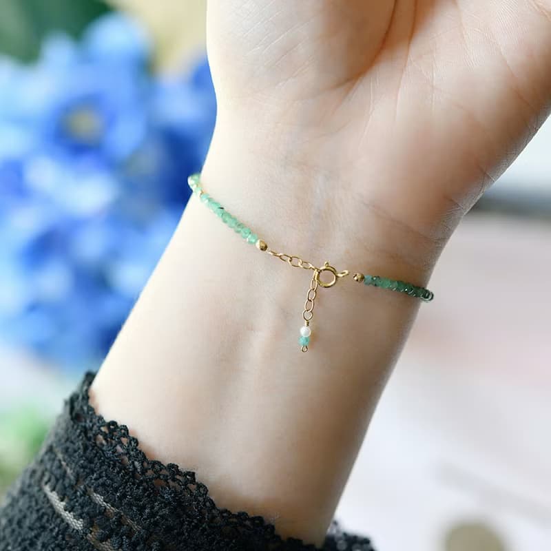 象徵智慧的祖母綠與帶來幸福的珍珠手鍊 5月/6月誕生石