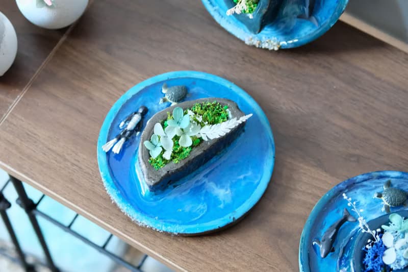 微縮海島成品 紀念品 海洋動物 海龜 微縮場景 海龜 海浪 鯨魚