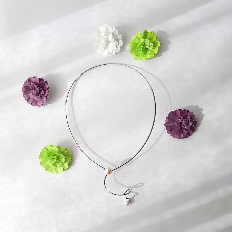 SV デザイン チョーカー あこや真珠　パールネックレス　あこやパール　日本の真珠 pearl necklace 珍珠項鍊 珍珠项链 진주목걸이