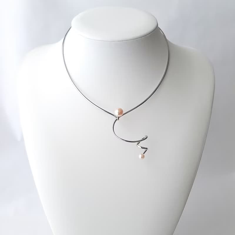 SV デザイン チョーカー あこや真珠　パールネックレス　あこやパール　日本の真珠 pearl necklace 珍珠項鍊 珍珠项链 진주목걸이