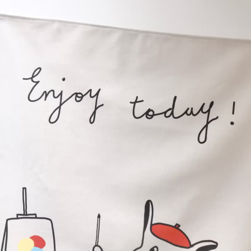 【安心出貨】Enjoy today小畫家 斜紋棉麻絨面掛布