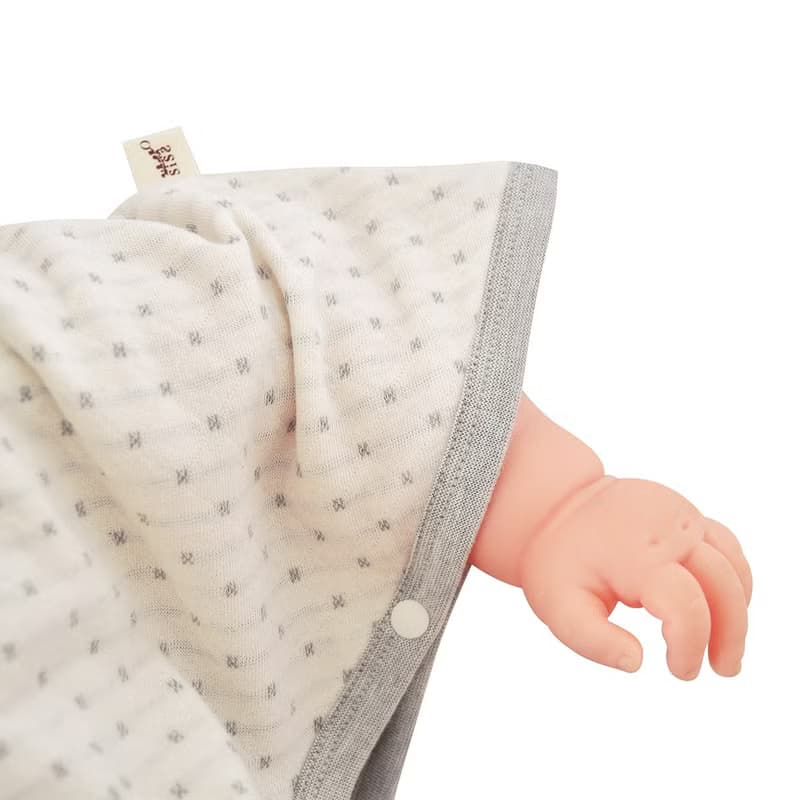 【SISSO有機棉】小鹿灰米薄披風 F