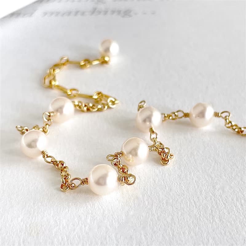 Akoya pearl アコヤパールのステーションブレスレット　7粒