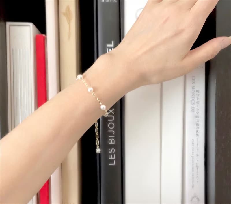 Akoya pearl アコヤパールのステーションブレスレット　7粒