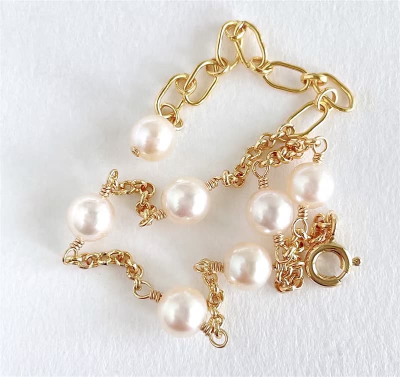 Akoya pearl アコヤパールのステーションブレスレット　7粒