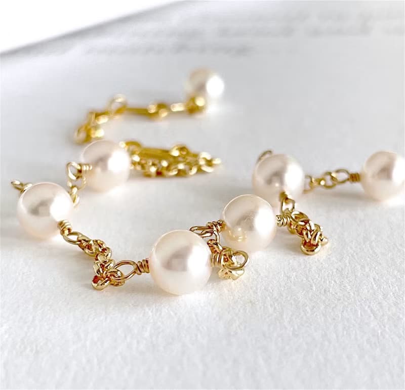 Akoya pearl アコヤパールのステーションブレスレット　7粒