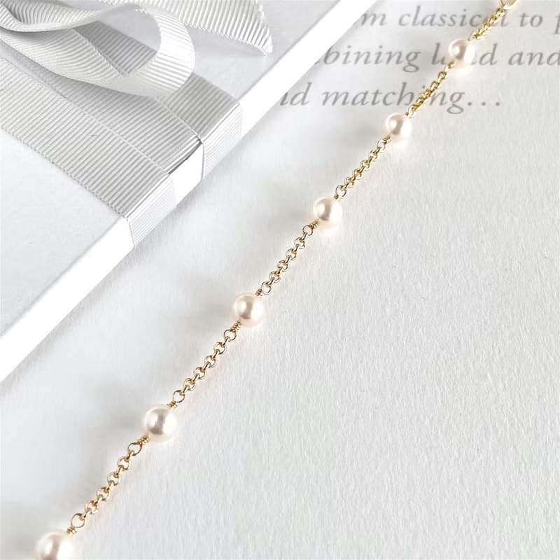 Akoya pearl アコヤパールのステーションブレスレット　7粒