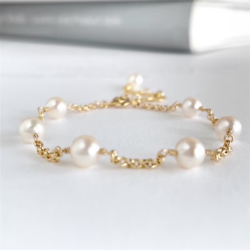 Akoya pearl アコヤパールのステーションブレスレット　7粒