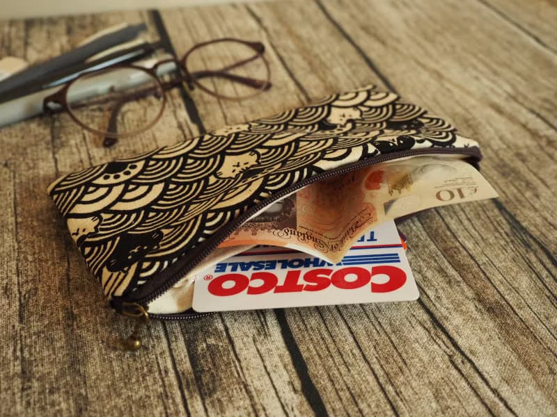 手工製作粉藍百變貓貓圖案 筆袋 眼鏡袋 餐具袋