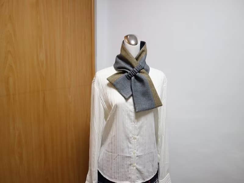 拼接可調式短圍巾.scarf 保暖圍脖 雙面雙色 大人.小孩均適用