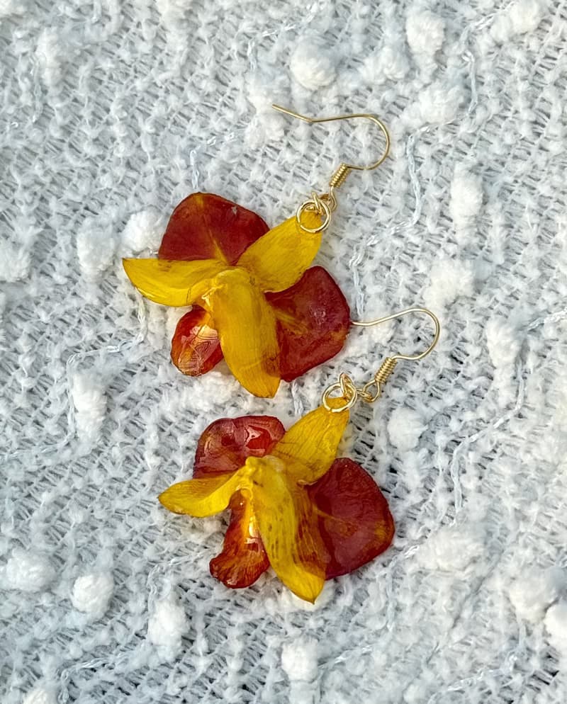 石斛蘭耳環/真花耳環/蘭花飾品/請備註可換耳夾
