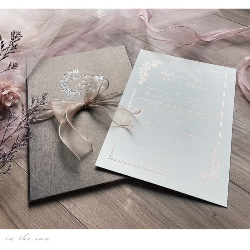 【24h快速出貨】-結婚書約/結婚證書/書約套組-飛舞蝴蝶-棕-異性