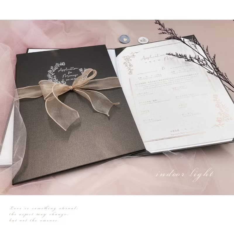 【24h快速出貨】-結婚書約/結婚證書/書約套組-飛舞蝴蝶-棕-異性