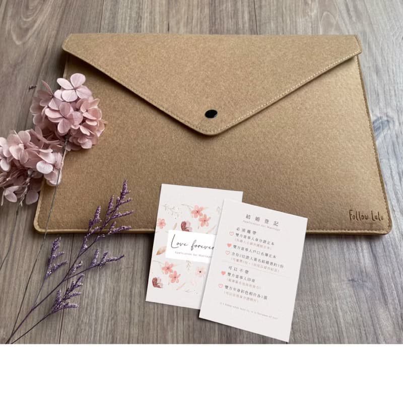 【24h快速出貨】-結婚書約/結婚證書/書約套組-飛舞蝴蝶-棕-異性