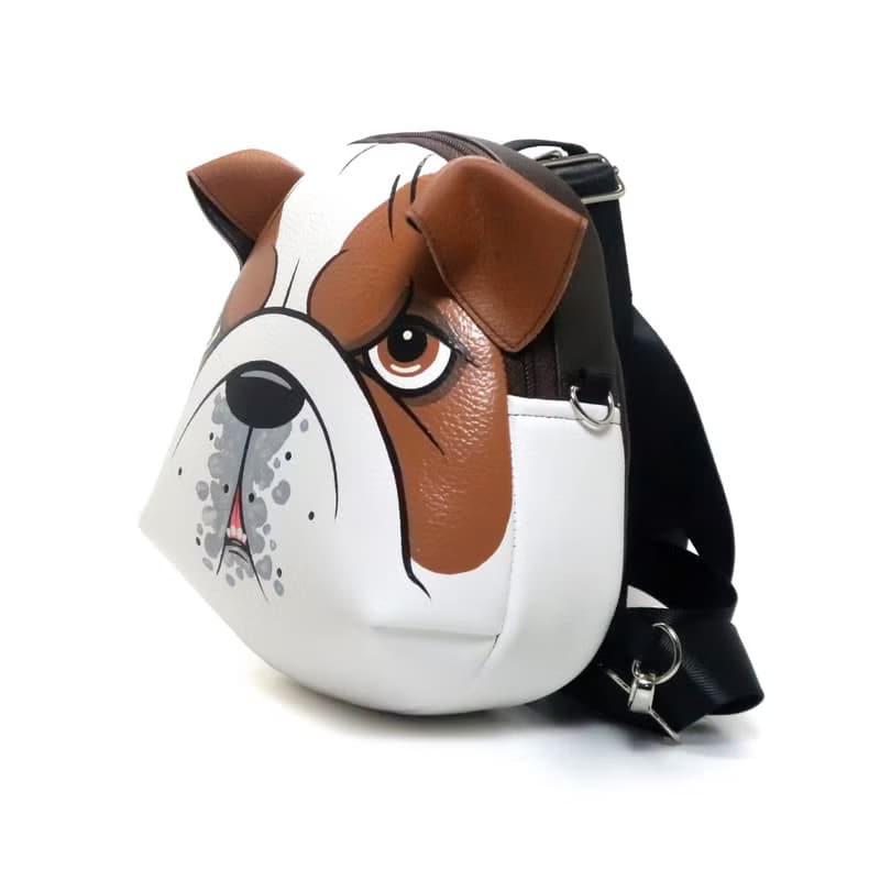 Englis Bulldog Mini backpack ,dog crossbody bag,hand painted bag,handmade bag