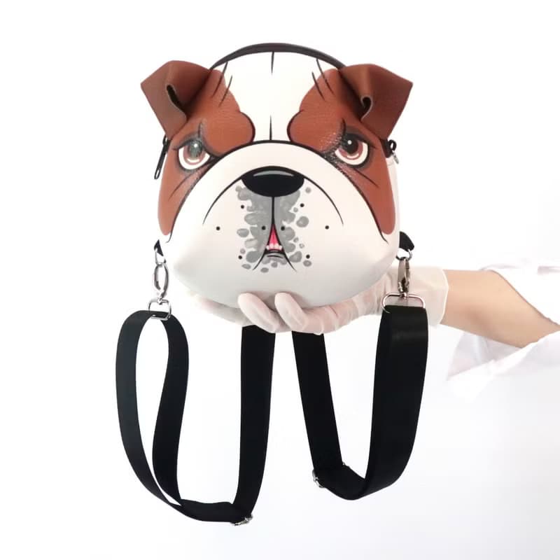 Englis Bulldog Mini backpack ,dog crossbody bag,hand painted bag,handmade bag