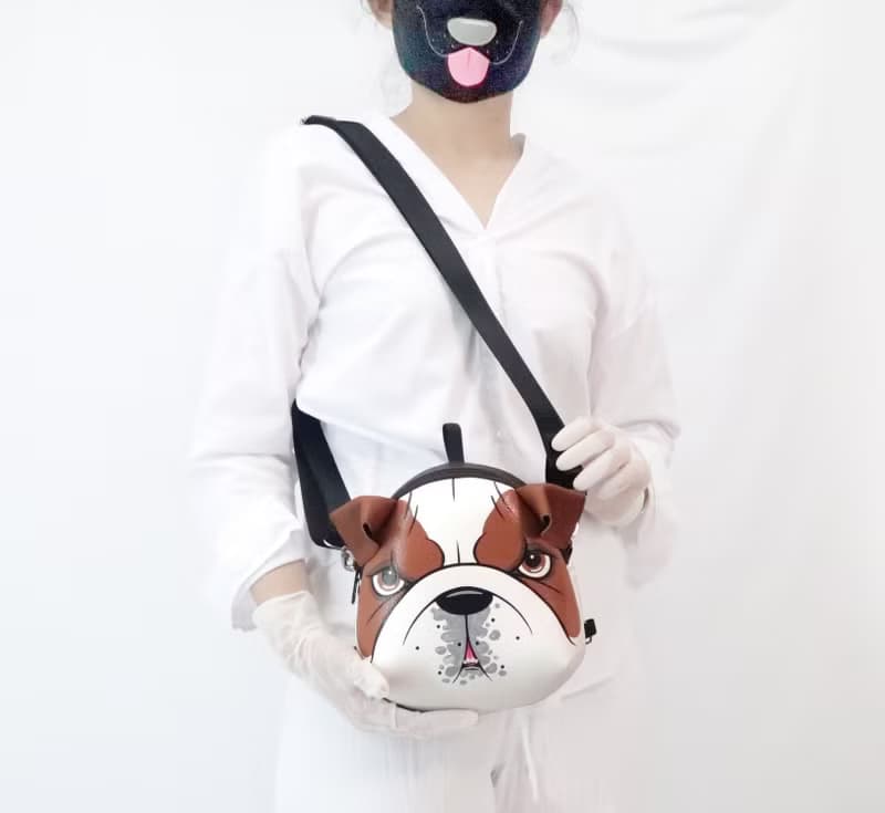 Englis Bulldog Mini backpack ,dog crossbody bag,hand painted bag,handmade bag