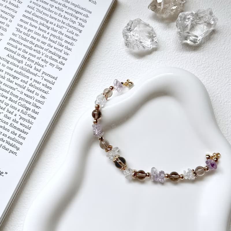 【秋色舞曲】紫黃晶/茶晶手鍊