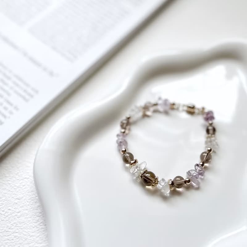 【秋色舞曲】紫黃晶/茶晶手鍊