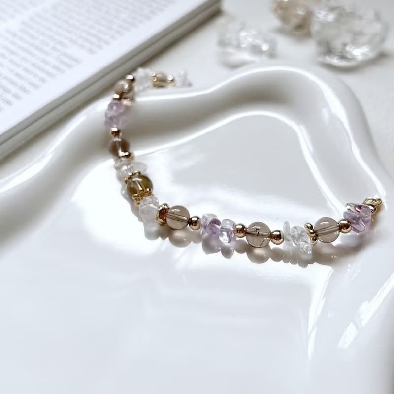 【秋色舞曲】紫黃晶/茶晶手鍊