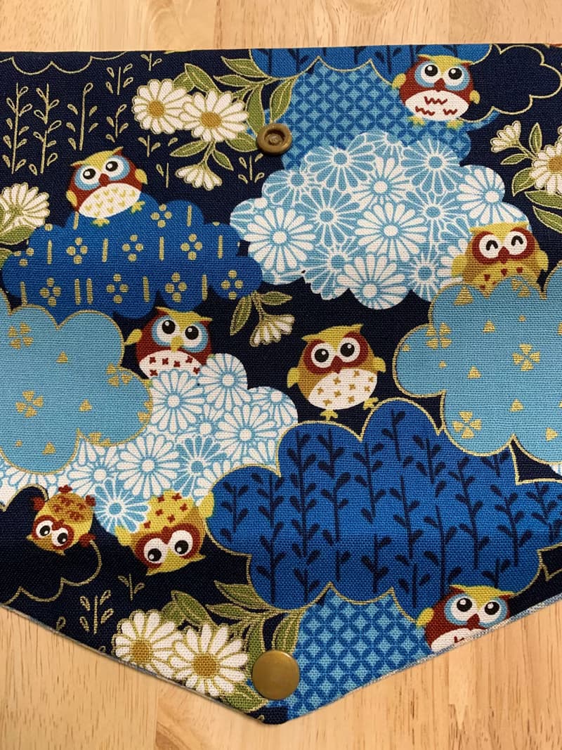 文青風環保純棉筷袋 典雅古風 貓頭鷹 復古藍 優雅氣質  日本 潮