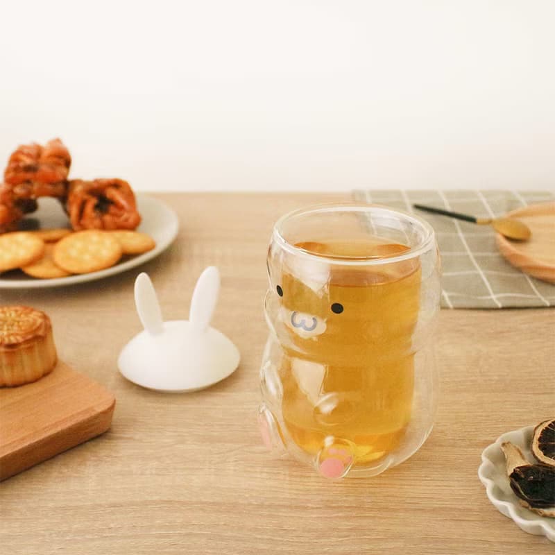 兔寶寶雙層玻璃杯蓋組