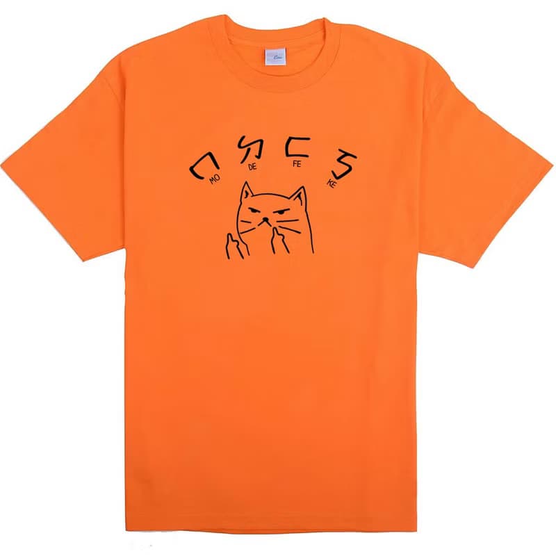 MoDeFeKe Cat 中性短袖T恤 橘色 貓咪ㄇㄉㄈㄎ注音貓之日禮物文青