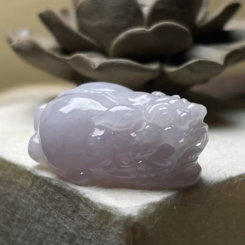 【招財神獸】冰種紫羅蘭翡翠貔貅 | 天然緬甸玉翡翠A貨 | 送禮