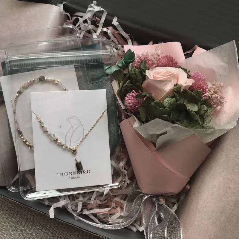 【九月・新娘花】山櫻花嫁 | 碧璽葡萄石手鍊 長度可調 水晶手鍊