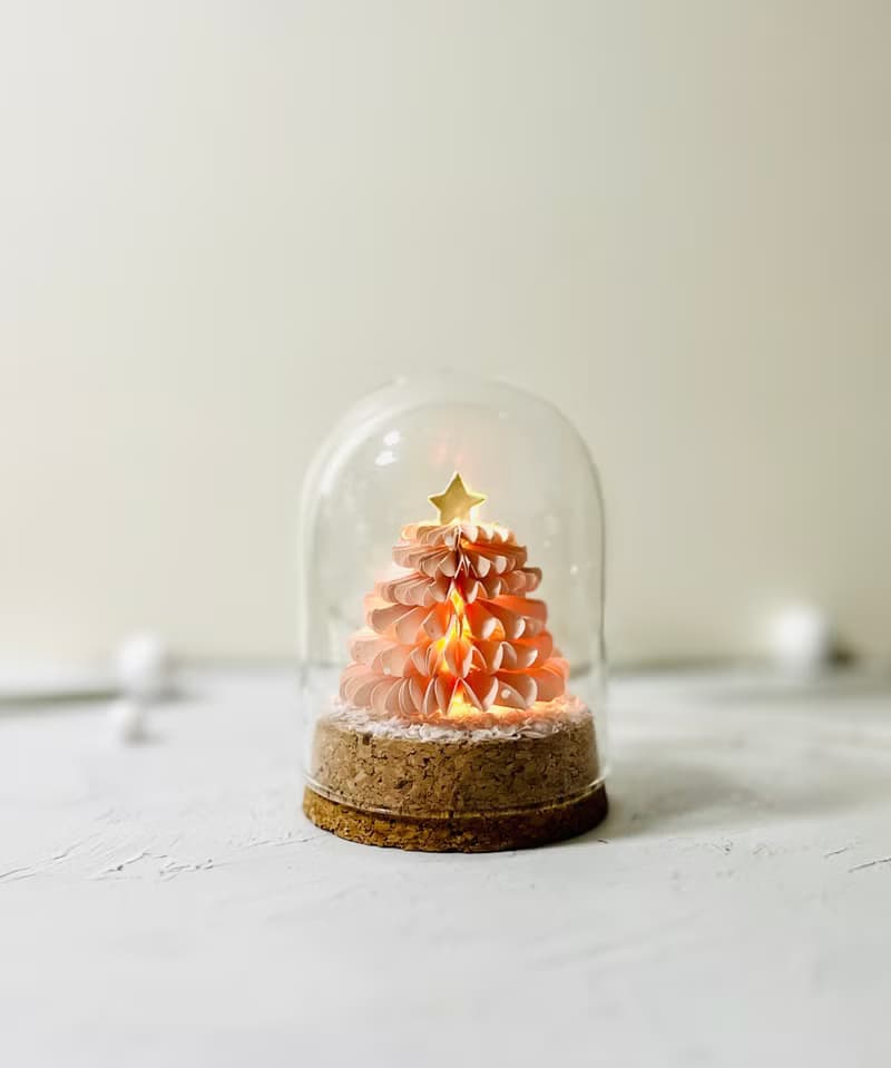 手作雪花粉聖誕樹 燈飾附卡片/DIY聖誕禮盒/材料包