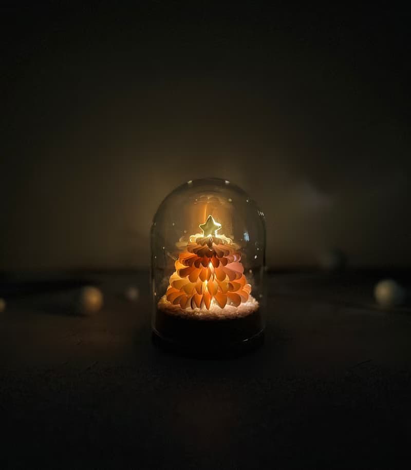 手作雪花粉聖誕樹 燈飾附卡片/DIY聖誕禮盒/材料包