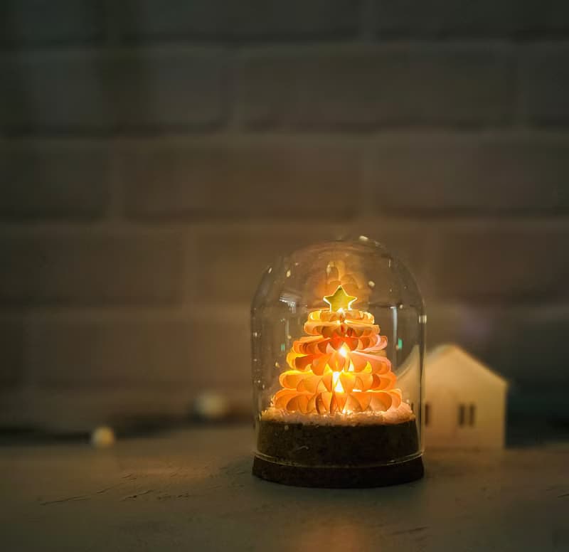 手作雪花粉聖誕樹 燈飾附卡片/DIY聖誕禮盒/材料包