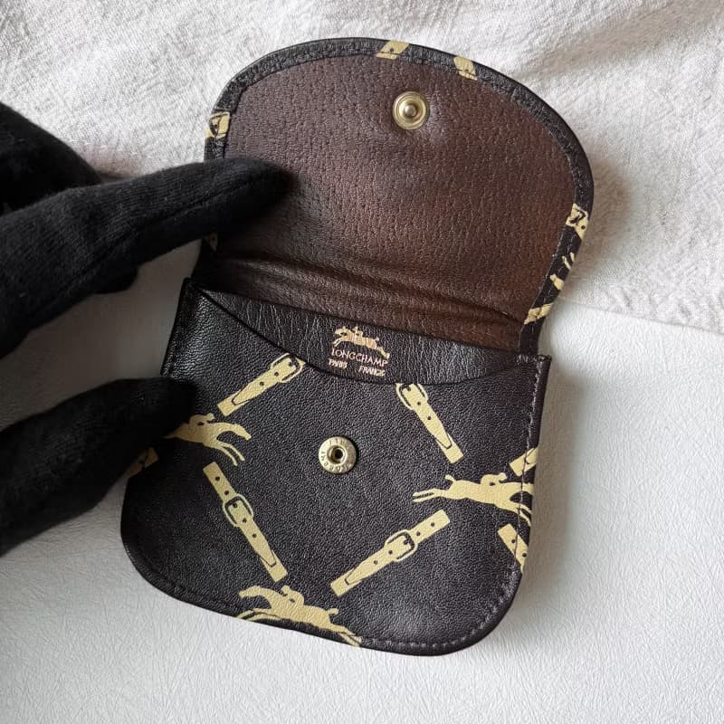 Vintage Longchamp 老花金幣小零錢包
