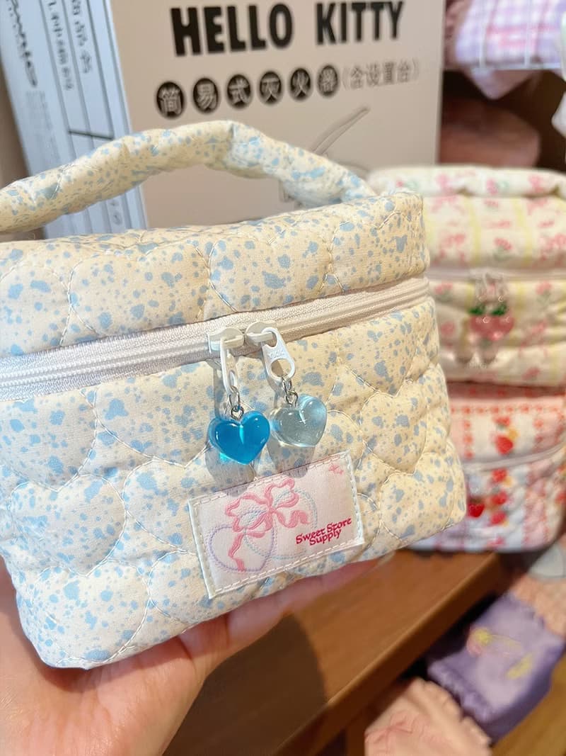 Sweetstore Supply原創可愛甜美藍奶牛手提小盒子化妝品收納包