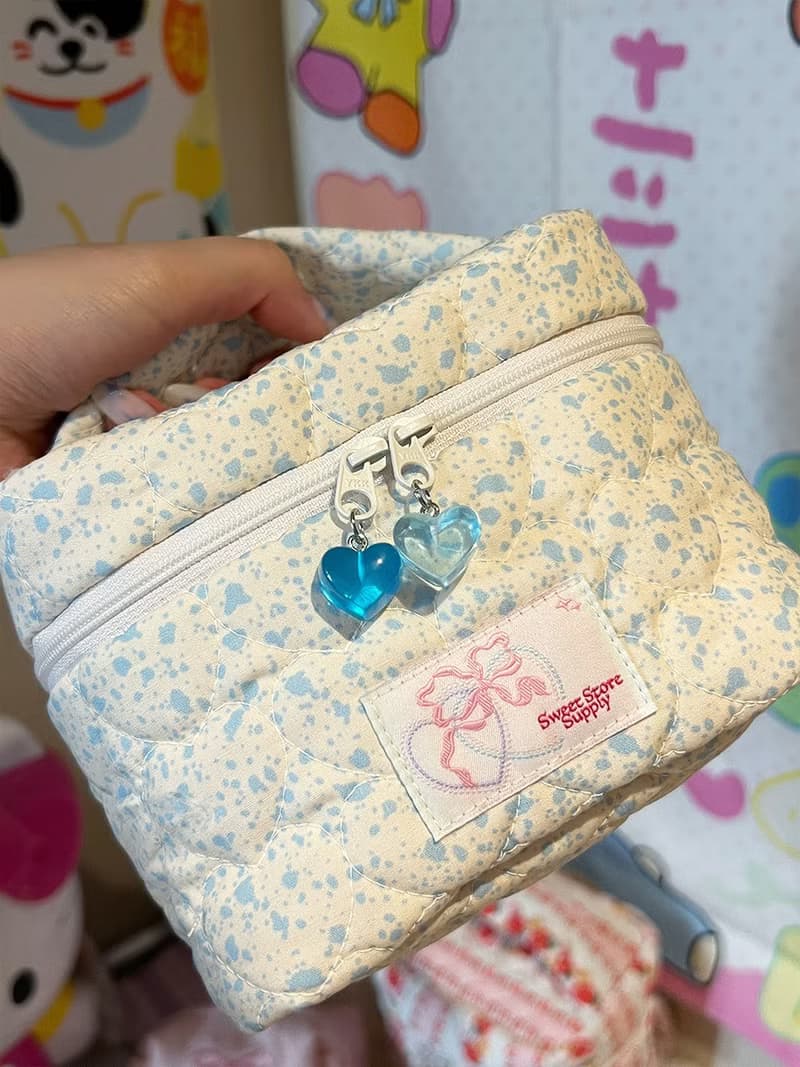 Sweetstore Supply原創可愛甜美藍奶牛手提小盒子化妝品收納包