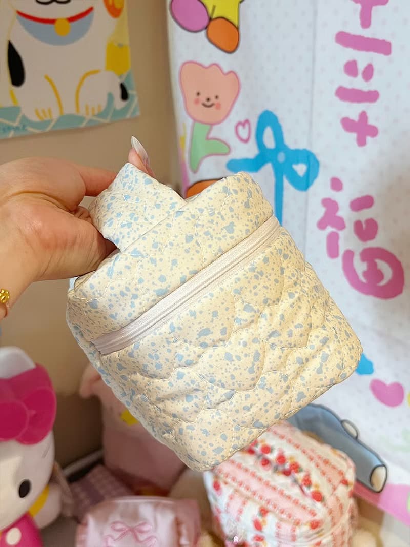 Sweetstore Supply原創可愛甜美藍奶牛手提小盒子化妝品收納包