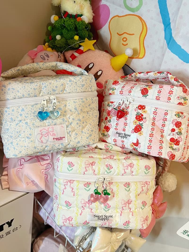 Sweetstore Supply原創可愛甜美藍奶牛手提小盒子化妝品收納包
