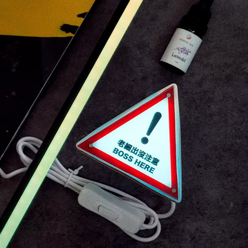 【擴香石燈箱】 老細出沒注意 警告牌 / 香港特色 / 香味小夜燈
