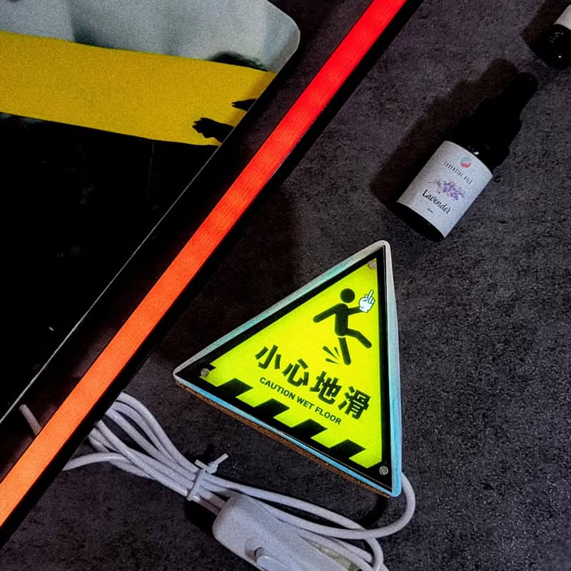 【擴香石燈箱】 老細出沒注意 警告牌 / 香港特色 / 香味小夜燈