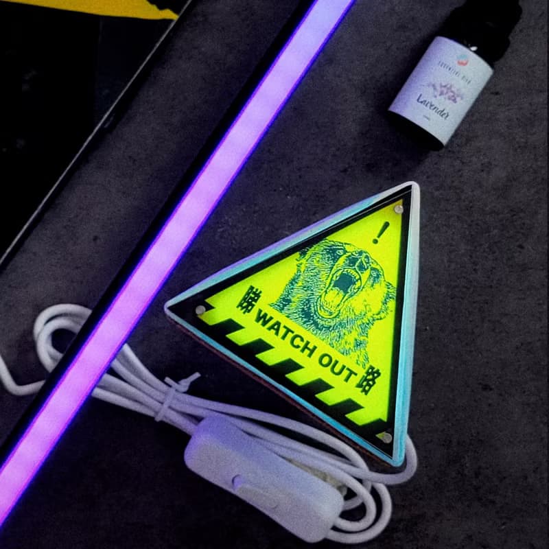 【擴香石燈箱】 老細出沒注意 警告牌 / 香港特色 / 香味小夜燈