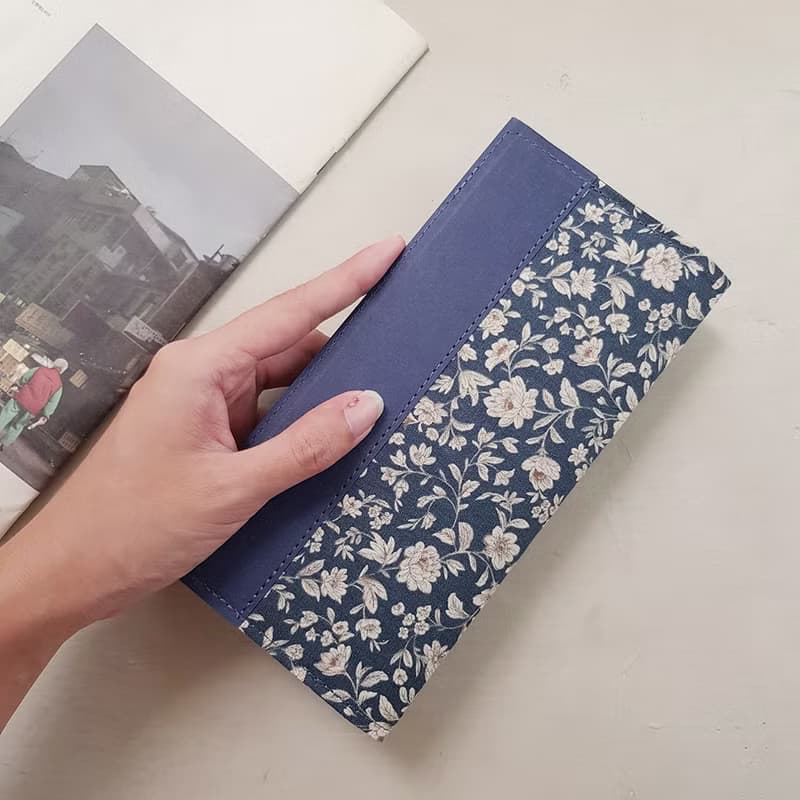 花開時刻 水洗牛皮紙夾 長夾 錢包