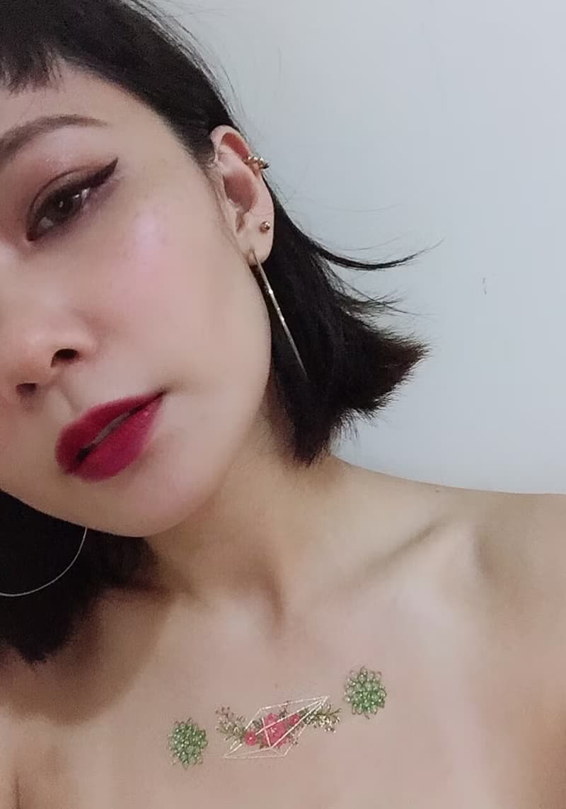 花溫室-2入紋身貼紙 原創手繪設計