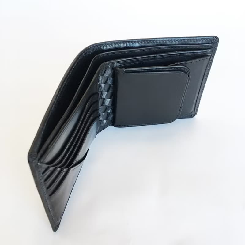 番外編Basicアートウォレット ブライドルレザーBLACK×国内産仔牛革BLACK