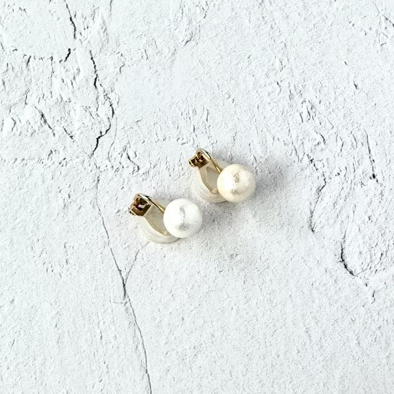pearl ear cuff/ear clip 【8mm】【Not a pair, just one】