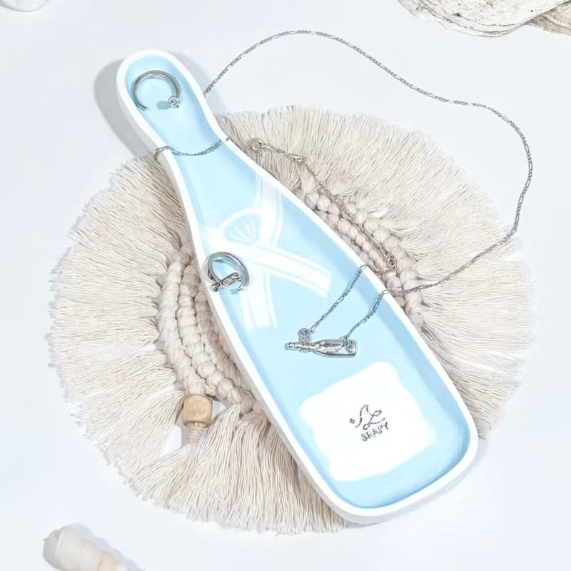 飾品收納 酒瓶造型 陶盤 玄關擺飾 桌面收納 鑰匙收納 項鍊飾品盤