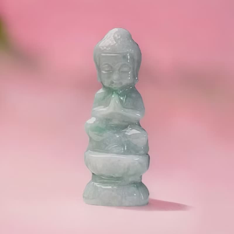 飄綠花翡翠寶寶佛擺飾擺件 | 天然緬甸玉A貨翡翠 | 送禮
