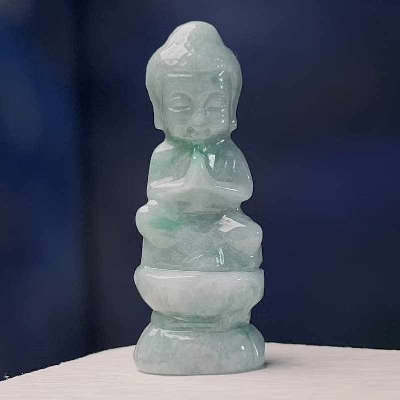 飄綠花翡翠寶寶佛擺飾擺件 | 天然緬甸玉A貨翡翠 | 送禮