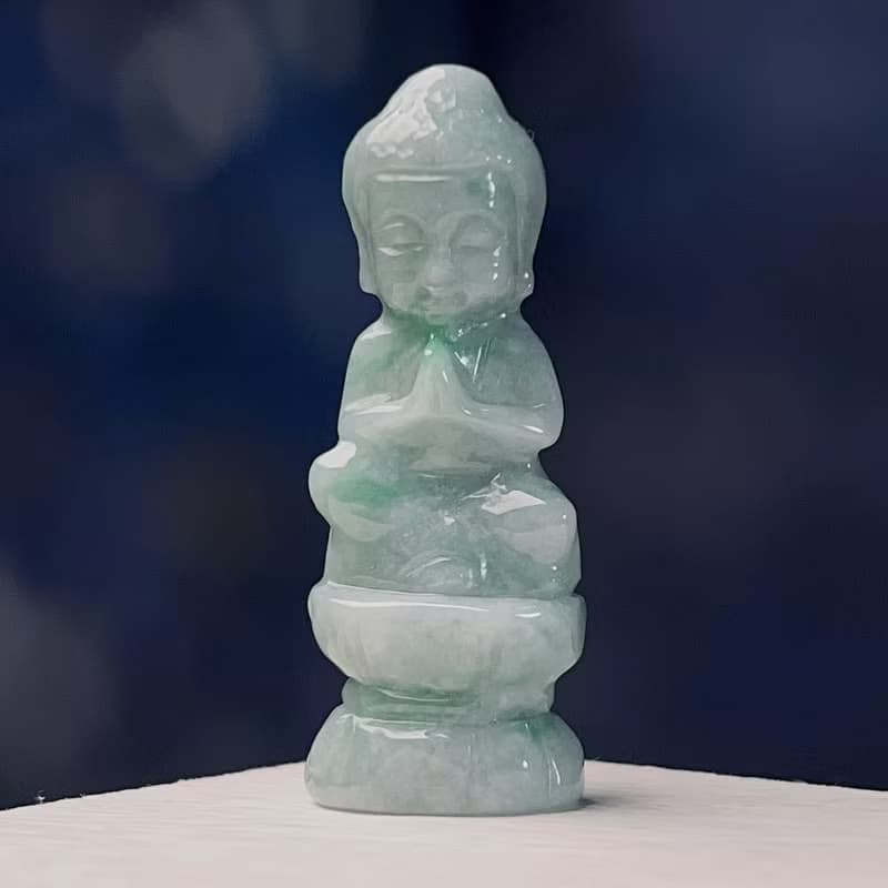 飄綠花翡翠寶寶佛擺飾擺件 | 天然緬甸玉A貨翡翠 | 送禮